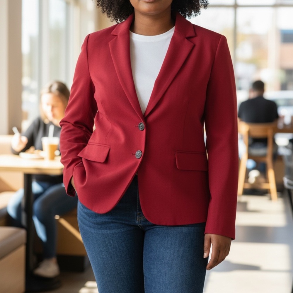 Jones New York Vibrant Red Women's Blazer